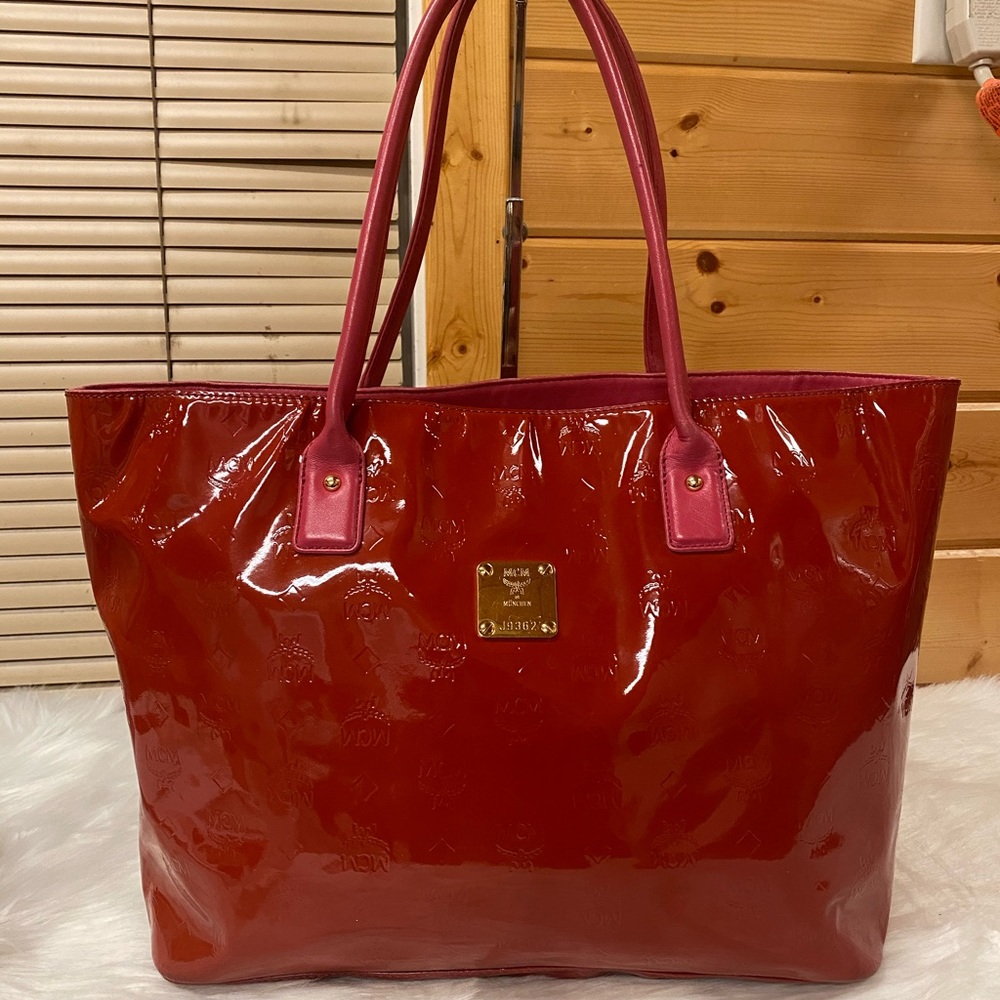 Authentic MCM Patent Leather Red Tote